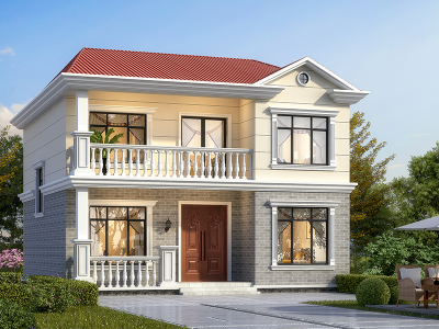 欧式别墅设计图纸二层洋房房屋农村自建房设计图施工效果图全套图2