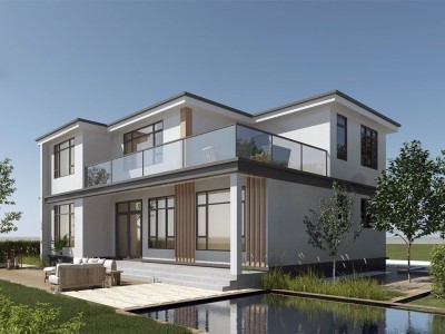 二层现代风格尺寸：13.5mX11m图2