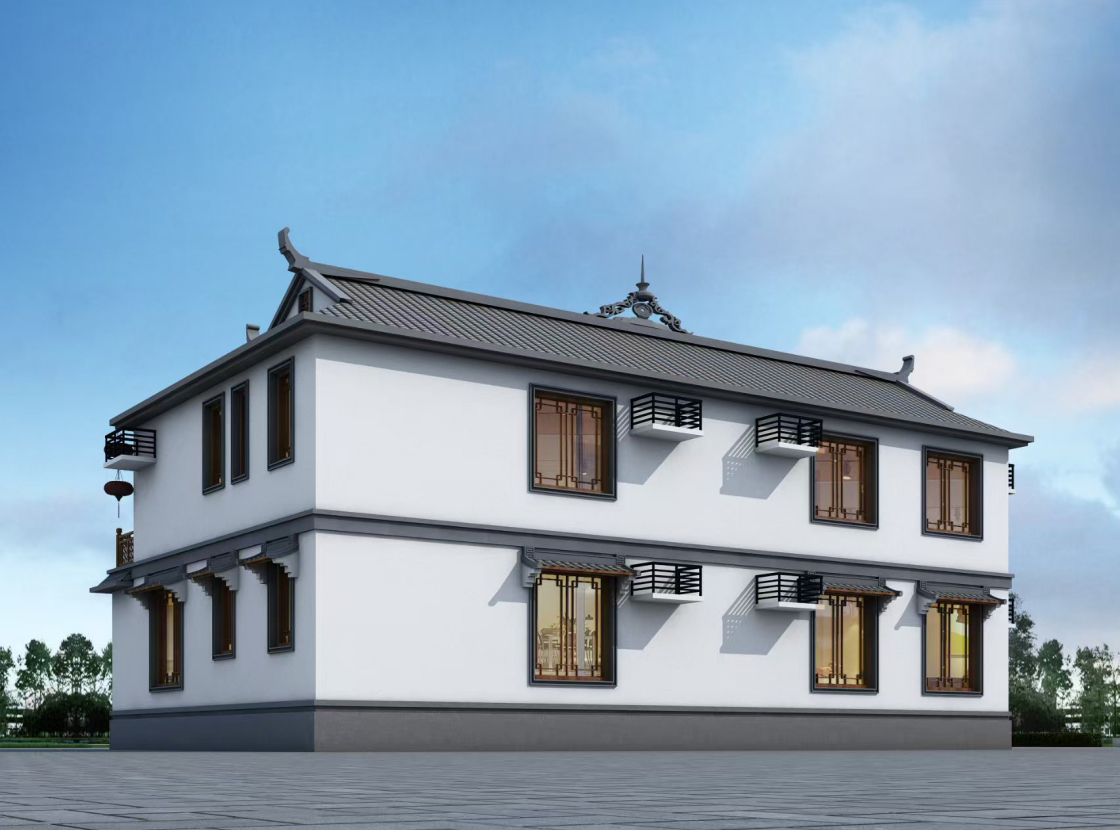 二层 中式别墅 尺寸：17.74米x11米图2